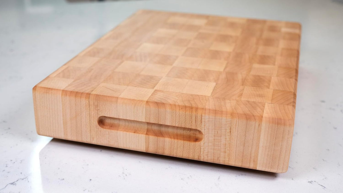 Maple End Grain Cutting Board, Handmade in USA, Premium Butcher Block, Small 12x9” (Gift-Ready, Sustainable)