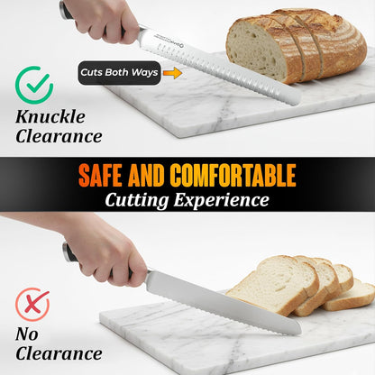 Bread Knife 10.6 Inch Serrated Blade for Homemade Sourdough Bread Ultra Sharp Stainless Steel Full Tang with Ergonomic Handle Artisan Professional Series with Luxury Gift Box