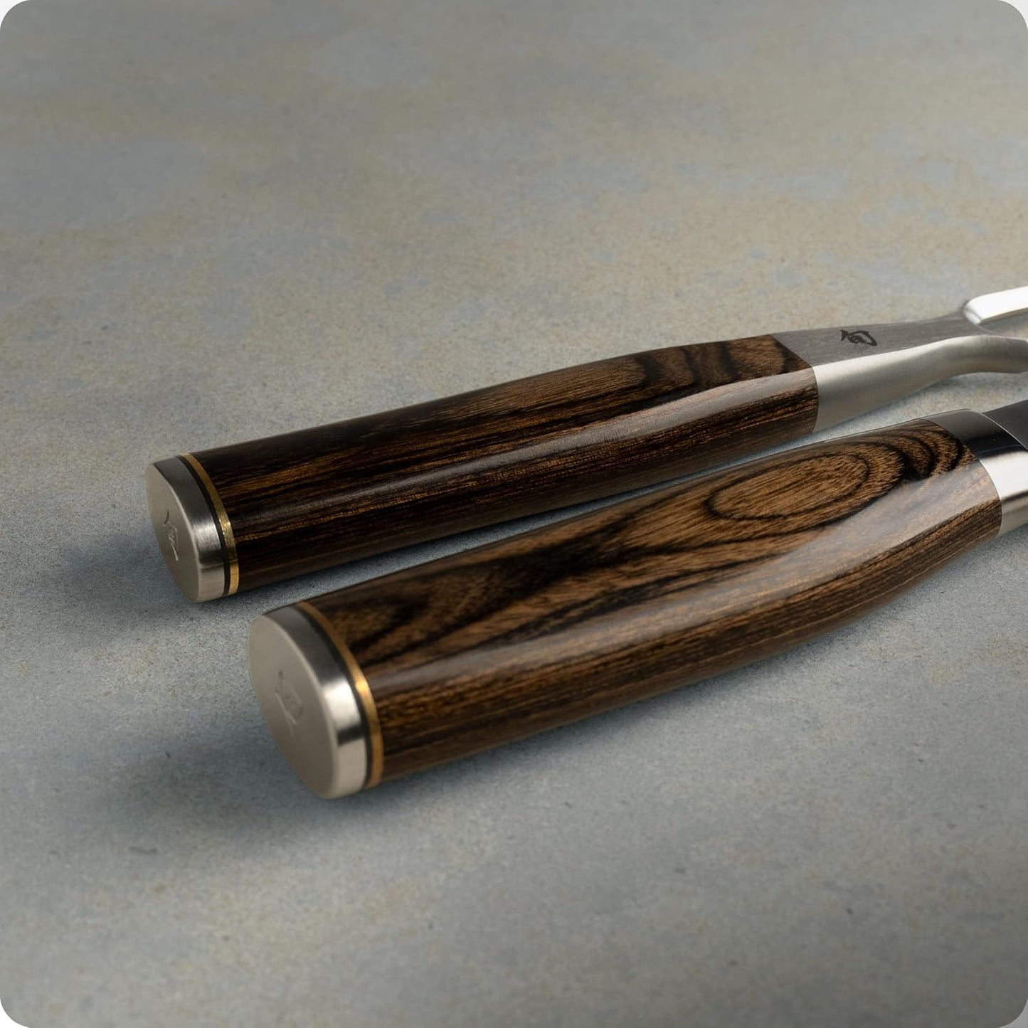 Premier 2 Piece Carving Set, Includes 9.5" Premier Slicing Knife and Carving Fork, Handcrafted Japanese Knife Set, VG-MAX Core with Damascus Stainless Steel Cladding, Pakkawood Handle