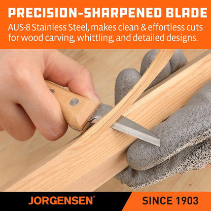 Jorgensen 3-Piece Wood Carving Tool Set with Stainless Steel Knives