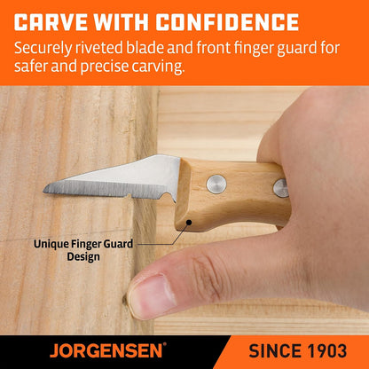 Jorgensen 3-Piece Wood Carving Tool Set with Stainless Steel Knives