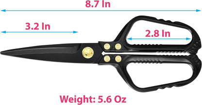 Kitchen Scissors - Heavy Duty Kitchen Shears with Stainless Steel Titanium-Coated Blades for Food, Poultry, Meat & Herbs - Sharp All Purpose Cooking Scissors Dishwasher Safe
