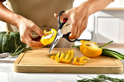 Kitchen Scissors - Heavy Duty Kitchen Shears with Stainless Steel Titanium-Coated Blades for Food, Poultry, Meat & Herbs - Sharp All Purpose Cooking Scissors Dishwasher Safe