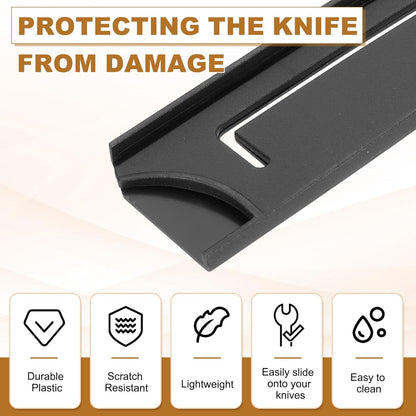 2Pcs PP Universal Knife Cover, Knife Protector Sleeve for 5" Petty Knife Guard Cover for Kitchen, Dining Room, Black
