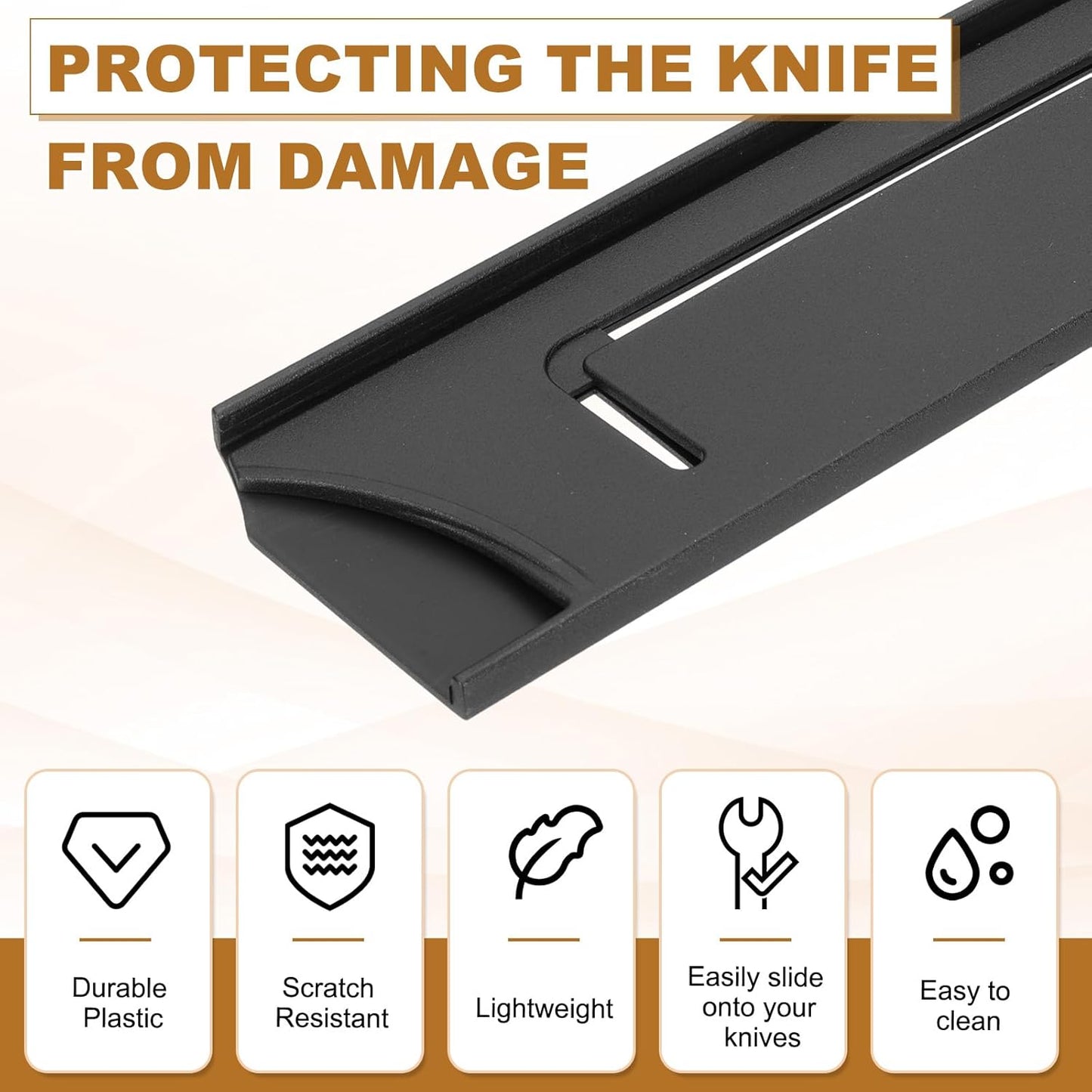 2Pcs PP Universal Knife Cover, Knife Protector Sleeve for 5" Petty Knife Guard Cover for Kitchen, Dining Room, Black