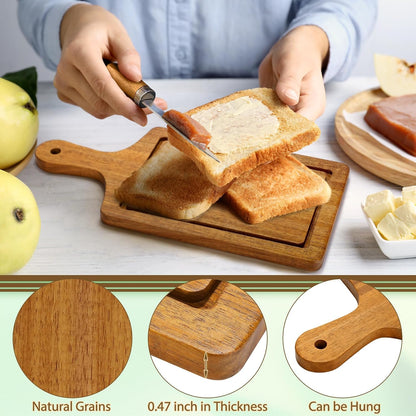 6 Sets Baby Shower Prizes for Game Winners 49 Pcs Square Acacia Wood Cheese Board Gift with Knives Spoons Gift Bags Kitchen Towels Bridal Shower Party Favors for Guests