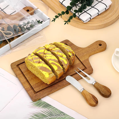 6 Sets Baby Shower Prizes for Game Winners 49 Pcs Square Acacia Wood Cheese Board Gift with Knives Spoons Gift Bags Kitchen Towels Bridal Shower Party Favors for Guests