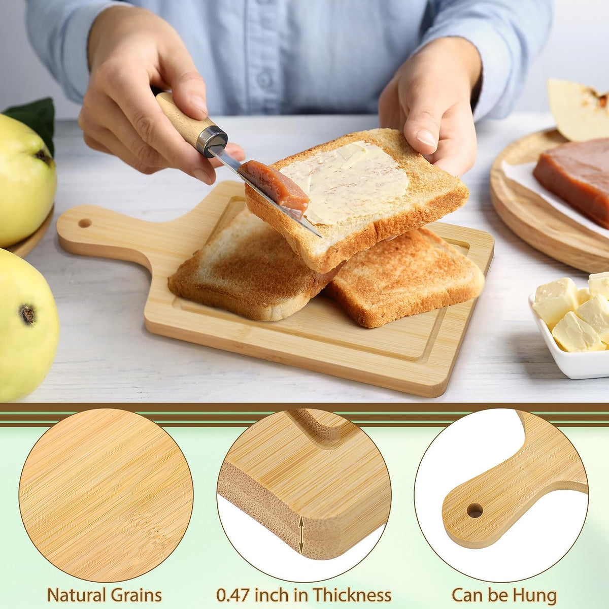 6 Sets Baby Shower Prizes for Game Winners 49 Pcs Square Acacia Wood Cheese Board Gift with Knives Spoons Gift Bags Kitchen Towels Bridal Shower Party Favors for Guests