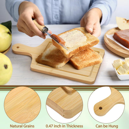 6 Sets Baby Shower Prizes for Game Winners 49 Pcs Square Acacia Wood Cheese Board Gift with Knives Spoons Gift Bags Kitchen Towels Bridal Shower Party Favors for Guests