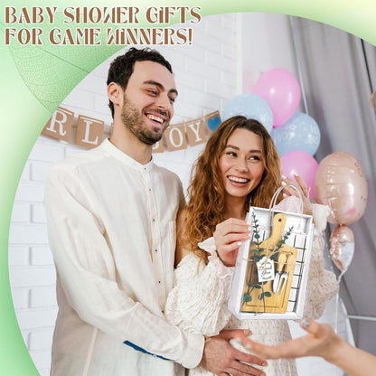 6 Sets Baby Shower Prizes for Game Winners 49 Pcs Square Acacia Wood Cheese Board Gift with Knives Spoons Gift Bags Kitchen Towels Bridal Shower Party Favors for Guests