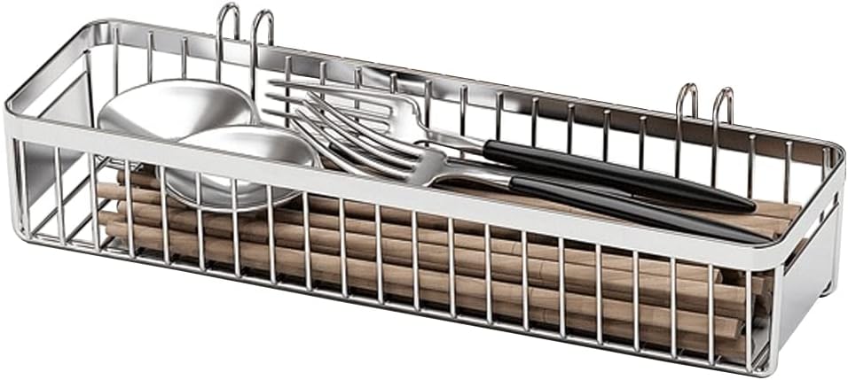 Drawer Silverware Organizer, Utensil Mesh Organizer for Chopsticks/Spoon/Fork/Knife, SUS304 Stainless Steel Drawer Utensil Drying Rack