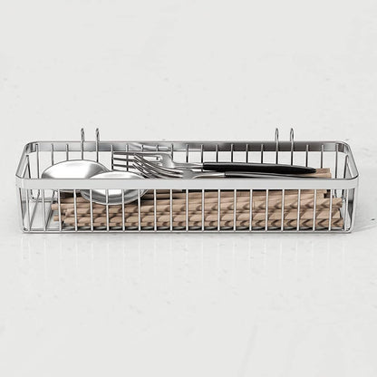 Drawer Silverware Organizer, Utensil Mesh Organizer for Chopsticks/Spoon/Fork/Knife, SUS304 Stainless Steel Drawer Utensil Drying Rack