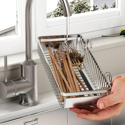 Drawer Silverware Organizer, Utensil Mesh Organizer for Chopsticks/Spoon/Fork/Knife, SUS304 Stainless Steel Drawer Utensil Drying Rack
