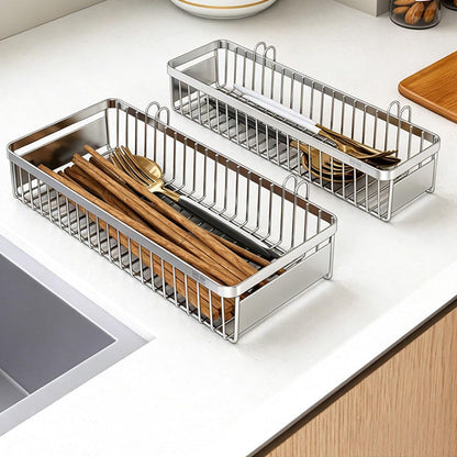 Drawer Silverware Organizer, Utensil Mesh Organizer for Chopsticks/Spoon/Fork/Knife, SUS304 Stainless Steel Drawer Utensil Drying Rack