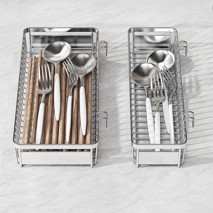 Drawer Silverware Organizer, Utensil Mesh Organizer for Chopsticks/Spoon/Fork/Knife, SUS304 Stainless Steel Drawer Utensil Drying Rack