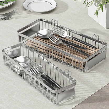 Drawer Silverware Organizer, Utensil Mesh Organizer for Chopsticks/Spoon/Fork/Knife, SUS304 Stainless Steel Drawer Utensil Drying Rack