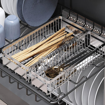 Drawer Silverware Organizer, Utensil Mesh Organizer for Chopsticks/Spoon/Fork/Knife, SUS304 Stainless Steel Drawer Utensil Drying Rack