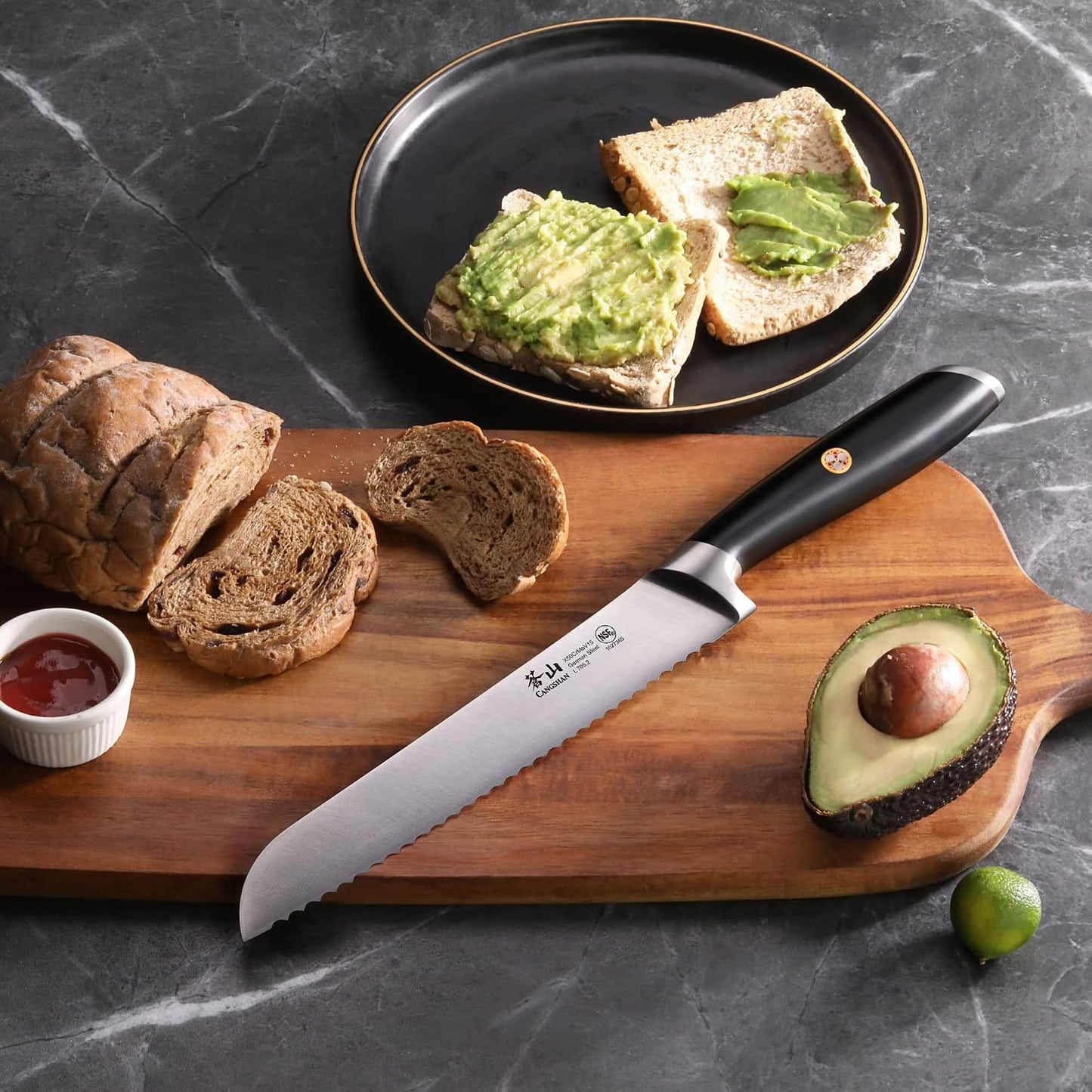 Cangshan L Series 8-Inch Bread Knife, German Steel Forged, 1027365