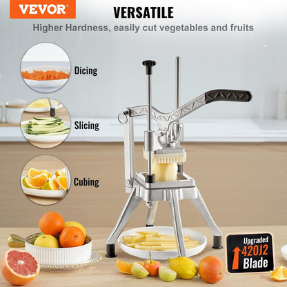 Commercial French Fry Cutter, 4 Blades Lever Vegetable Chopper