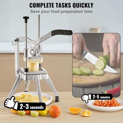Commercial French Fry Cutter, 4 Blades Lever Vegetable Chopper