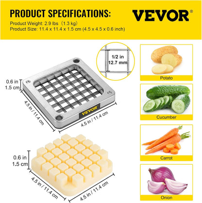 Commercial French Fry Cutter, 4 Blades Lever Vegetable Chopper
