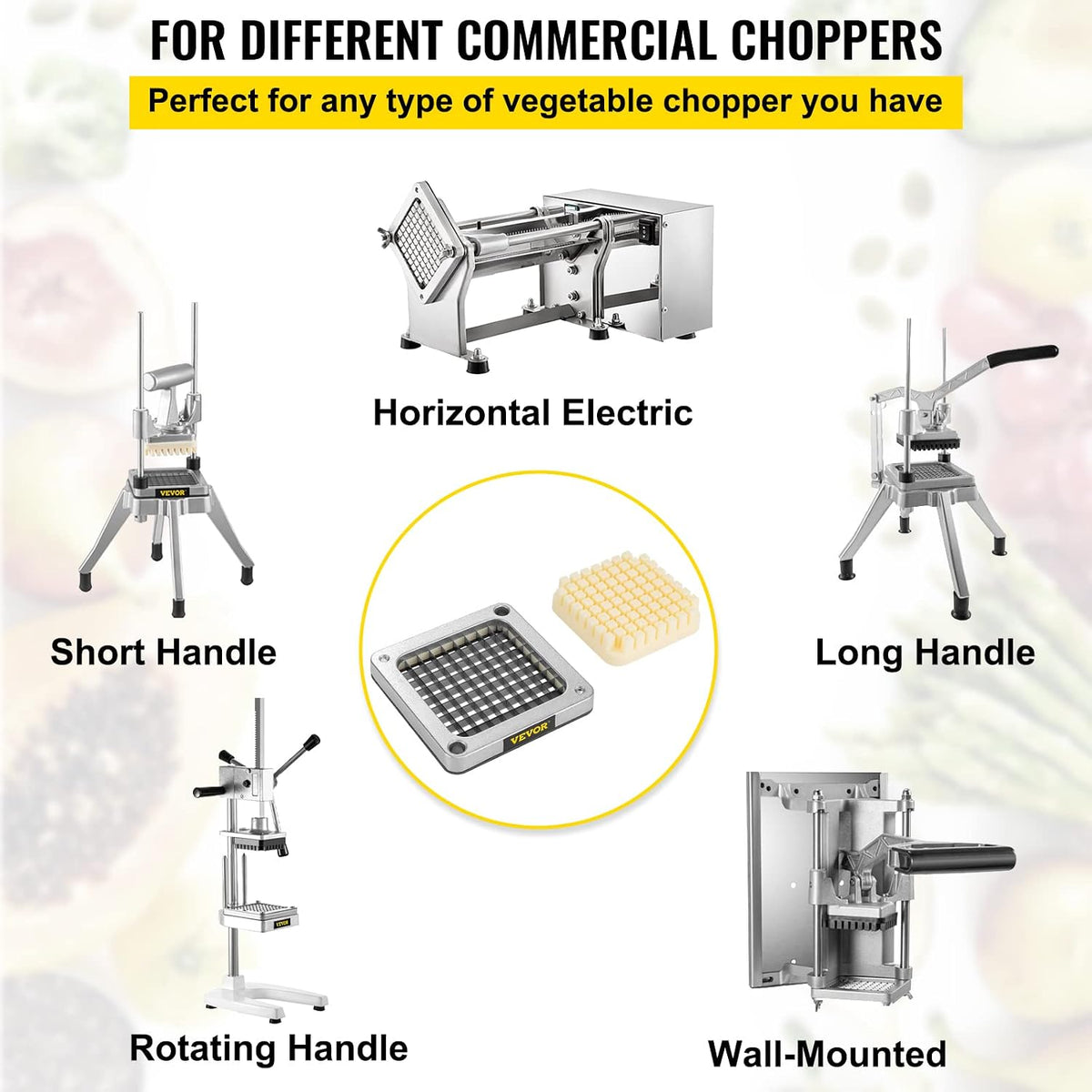 Commercial French Fry Cutter, 4 Blades Lever Vegetable Chopper