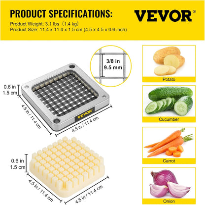 Commercial French Fry Cutter, 4 Blades Lever Vegetable Chopper