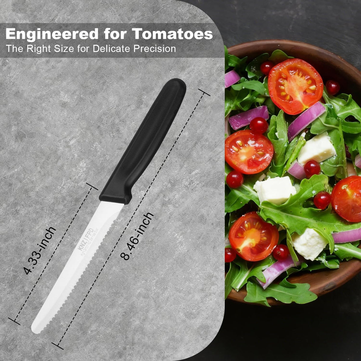 2 Pcs Tomato Knives, Sharp Serrated Knife for Steak and Bread, Soft Fruits