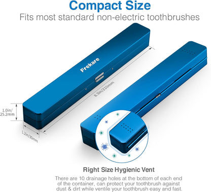Toothbrush Travel Case Aluminum, Manual Tooth Brush Holder for Traveling, Portable Toothbrush Container for Bathroom, Camping, Business Trip, School (Black)