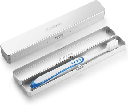 Toothbrush Travel Case Aluminum, Manual Tooth Brush Holder for Traveling, Portable Toothbrush Container for Bathroom, Camping, Business Trip, School (Black)