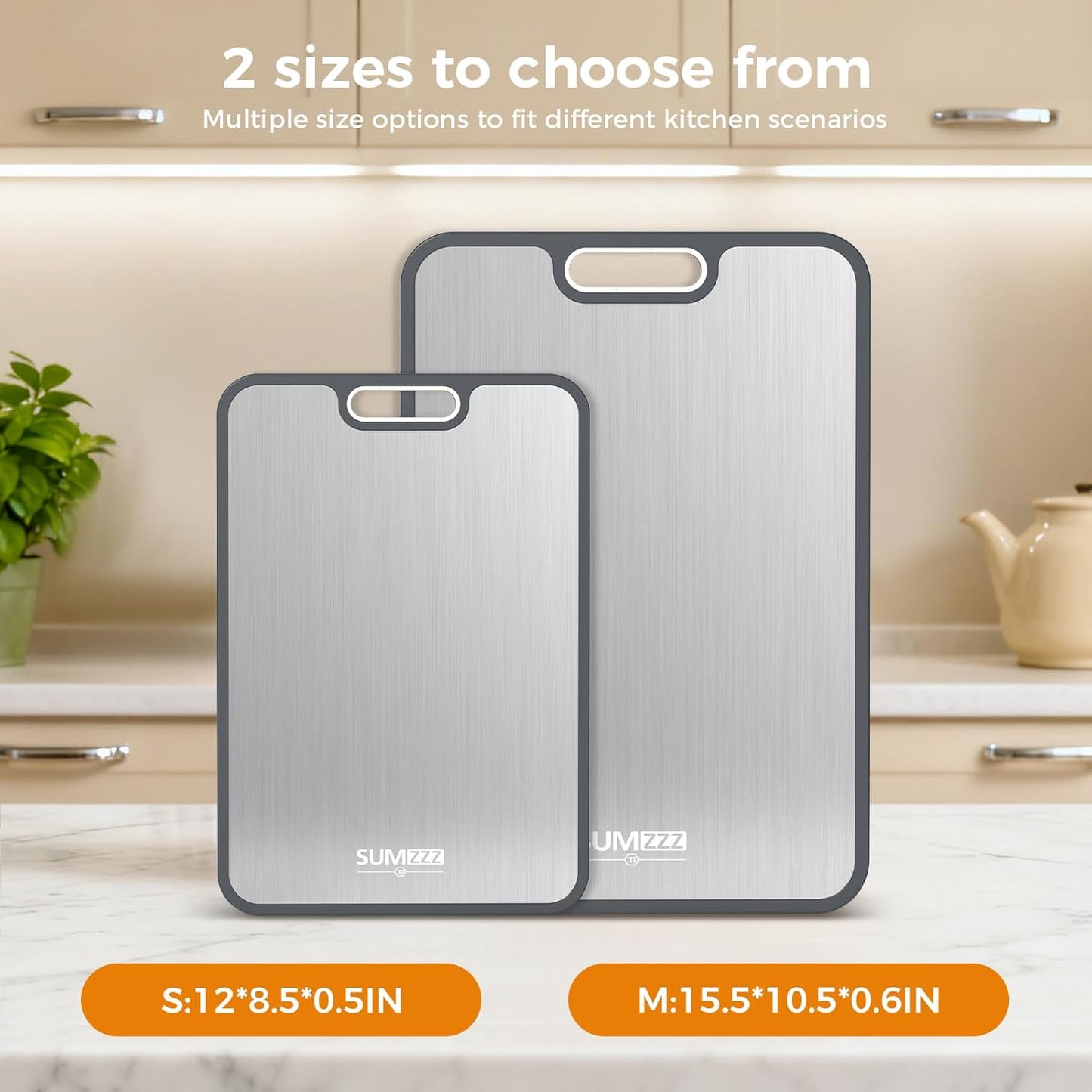 Cutting Board for Kitchen, Cutting Board Double Sided Food Grade, Pure /PP, Easy to Clean Large Size 15”×10.3”