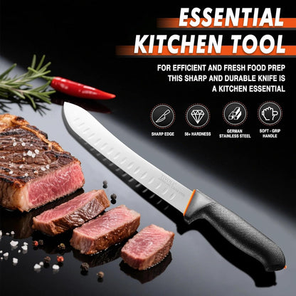 6 Inch Curved Boning Knife - Butcher Knife with Non-Slip Softgrip | High Carbon Stainless Steel, Ergonomic Non-slip Rubber Handle, Gift Box, Anti-fouling, Easy to Clean