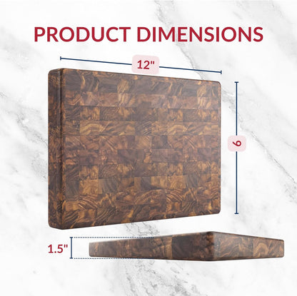 Butcher Block End Grain - Made in USA - Walnut Hardwood - Solid Wood Cutting Board