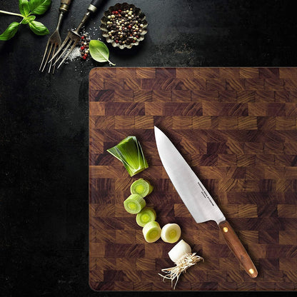 Butcher Block End Grain - Made in USA - Walnut Hardwood - Solid Wood Cutting Board