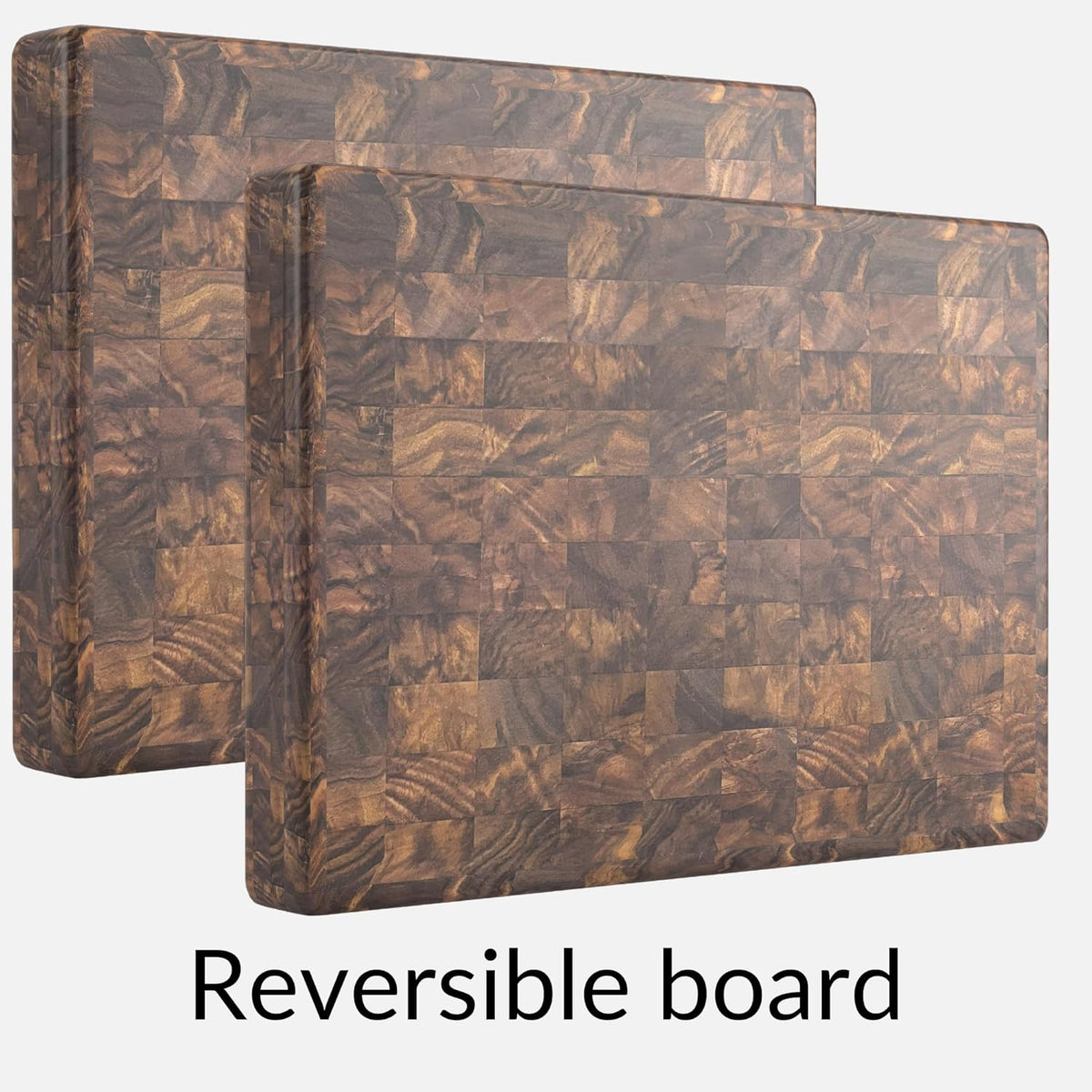 Butcher Block End Grain - Made in USA - Walnut Hardwood - Solid Wood Cutting Board