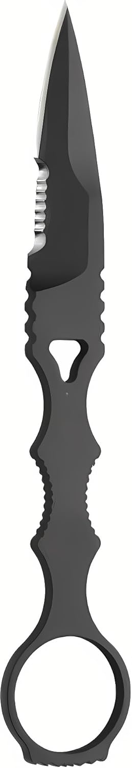 Portable 6.7 Inch 440C Fixed Blade Outdoor Camping Straight Knife With Kydex Sheath - Black