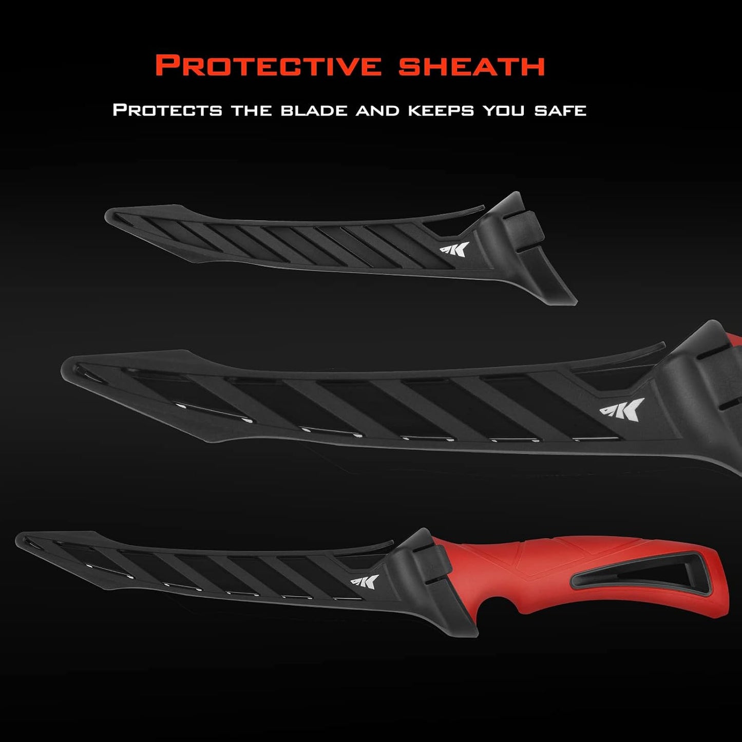 Intimidator Fillet Knife with Sharpening Steel, Ultra-Sharp G4116 German Stainless-Steel Blades, Non-Slip Handle, Protective Sheath, 9'' Fillet Knife and Honing Rod