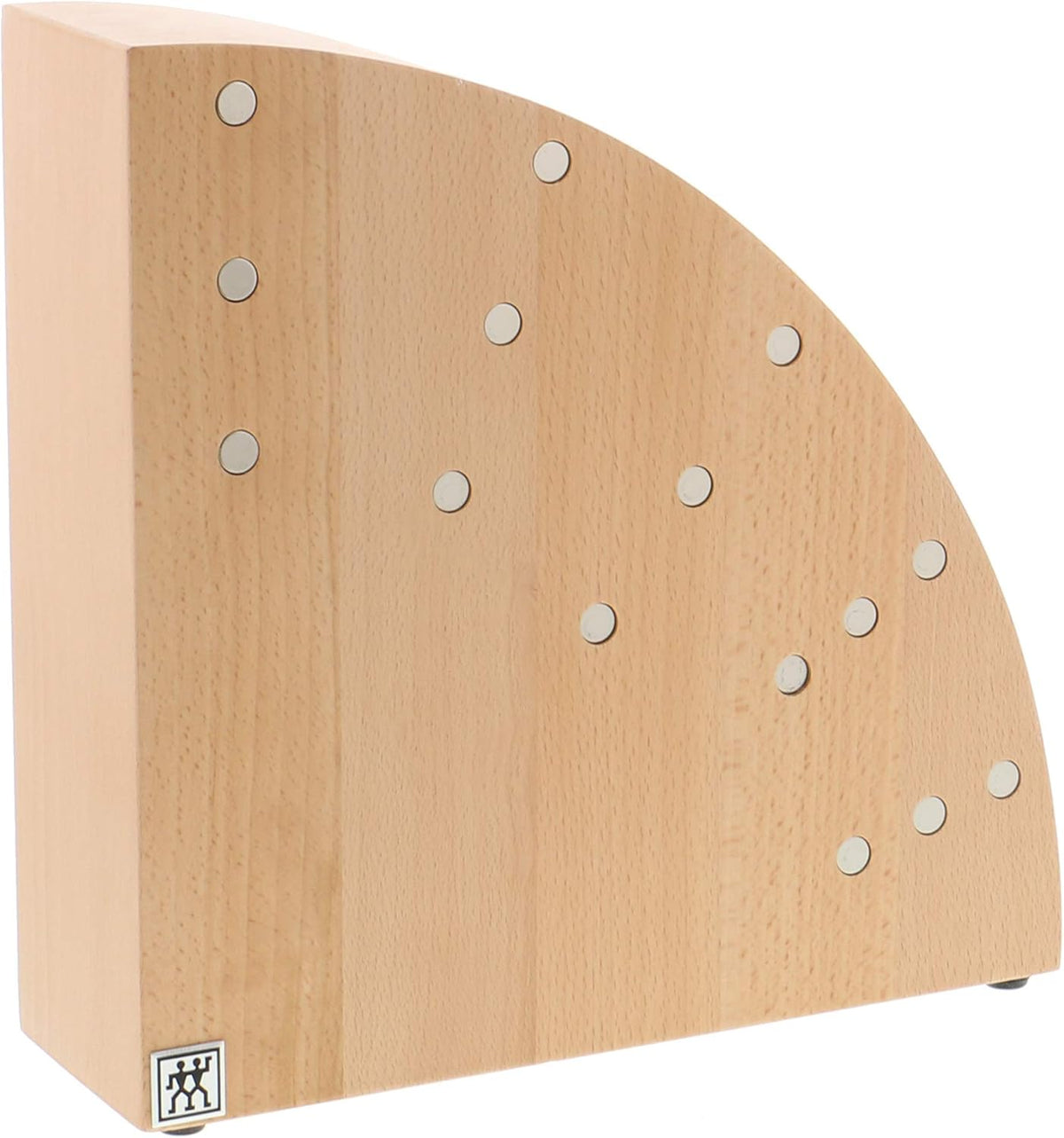 Round Magnetic Knife Block, Made in Italy, Natural Beechwood Kitchen Knife Holder, Contemporary Countertop Storage