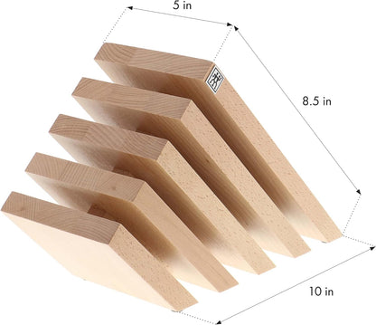 Round Magnetic Knife Block, Made in Italy, Natural Beechwood Kitchen Knife Holder, Contemporary Countertop Storage