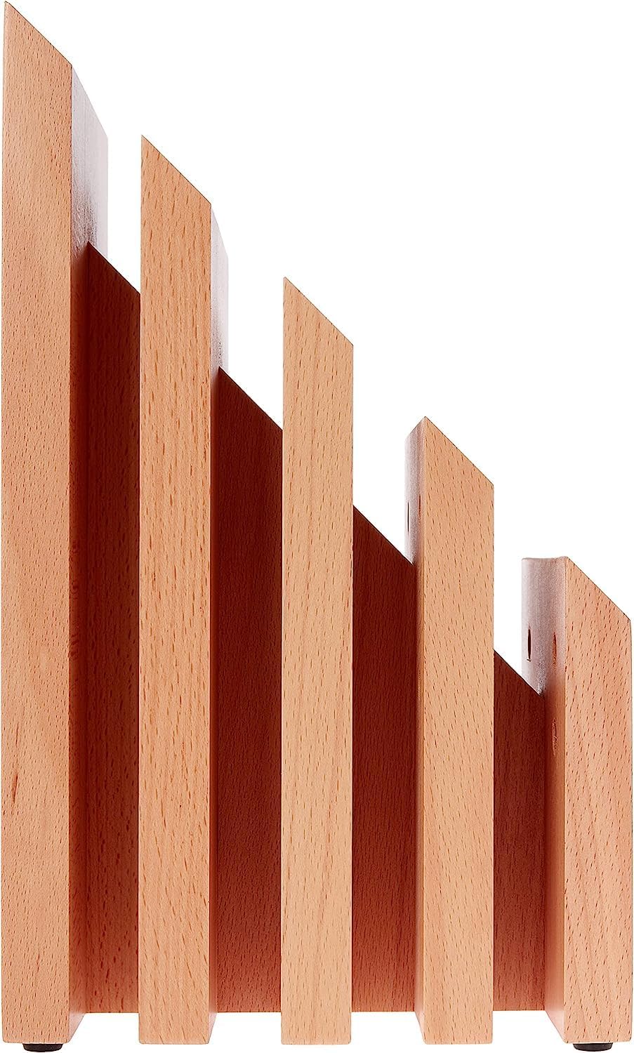Round Magnetic Knife Block, Made in Italy, Natural Beechwood Kitchen Knife Holder, Contemporary Countertop Storage