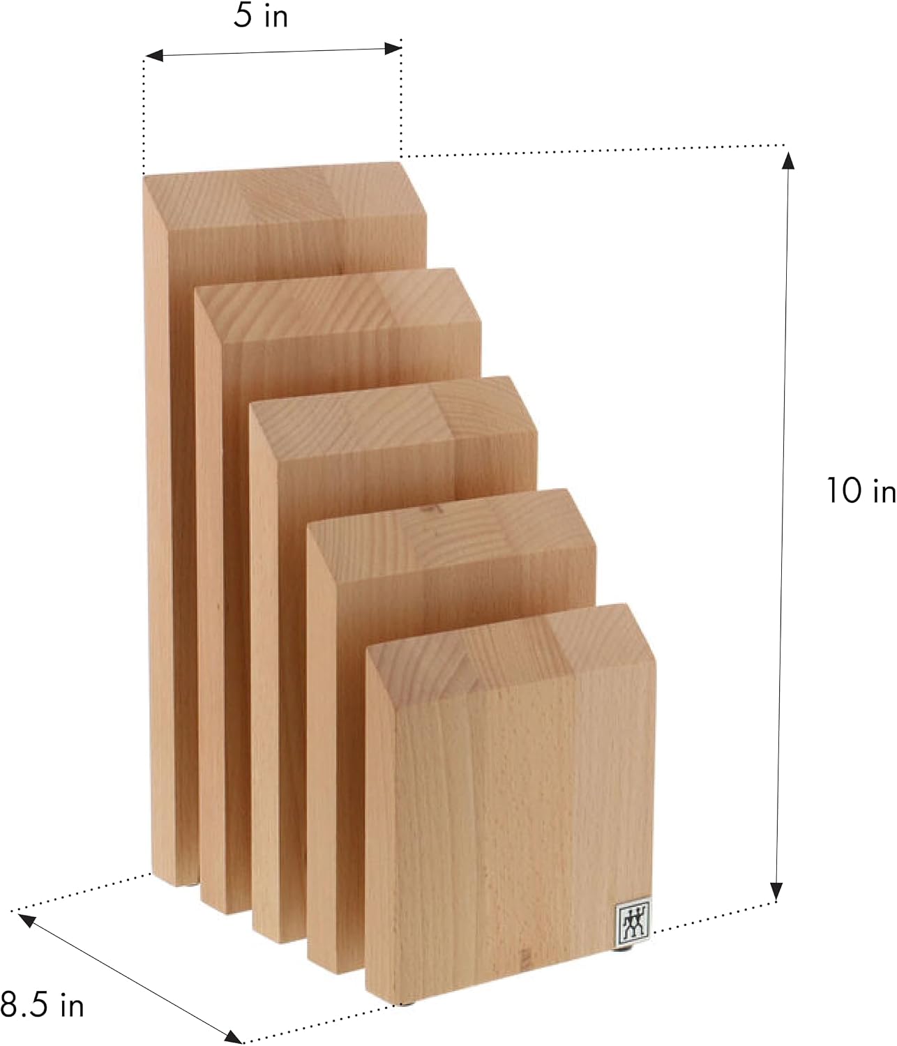 Round Magnetic Knife Block, Made in Italy, Natural Beechwood Kitchen Knife Holder, Contemporary Countertop Storage
