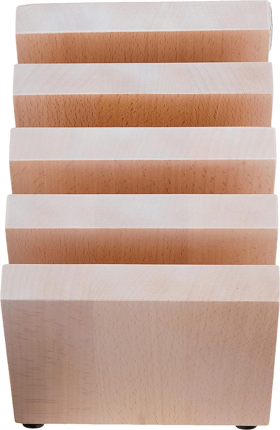 Round Magnetic Knife Block, Made in Italy, Natural Beechwood Kitchen Knife Holder, Contemporary Countertop Storage
