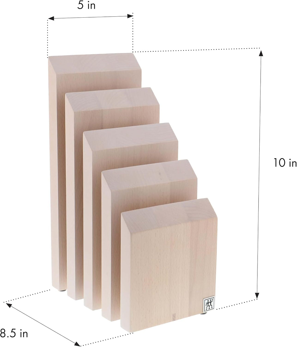 Round Magnetic Knife Block, Made in Italy, Natural Beechwood Kitchen Knife Holder, Contemporary Countertop Storage
