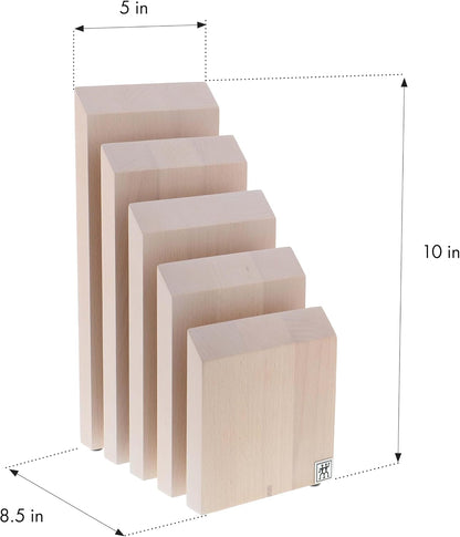 Round Magnetic Knife Block, Made in Italy, Natural Beechwood Kitchen Knife Holder, Contemporary Countertop Storage