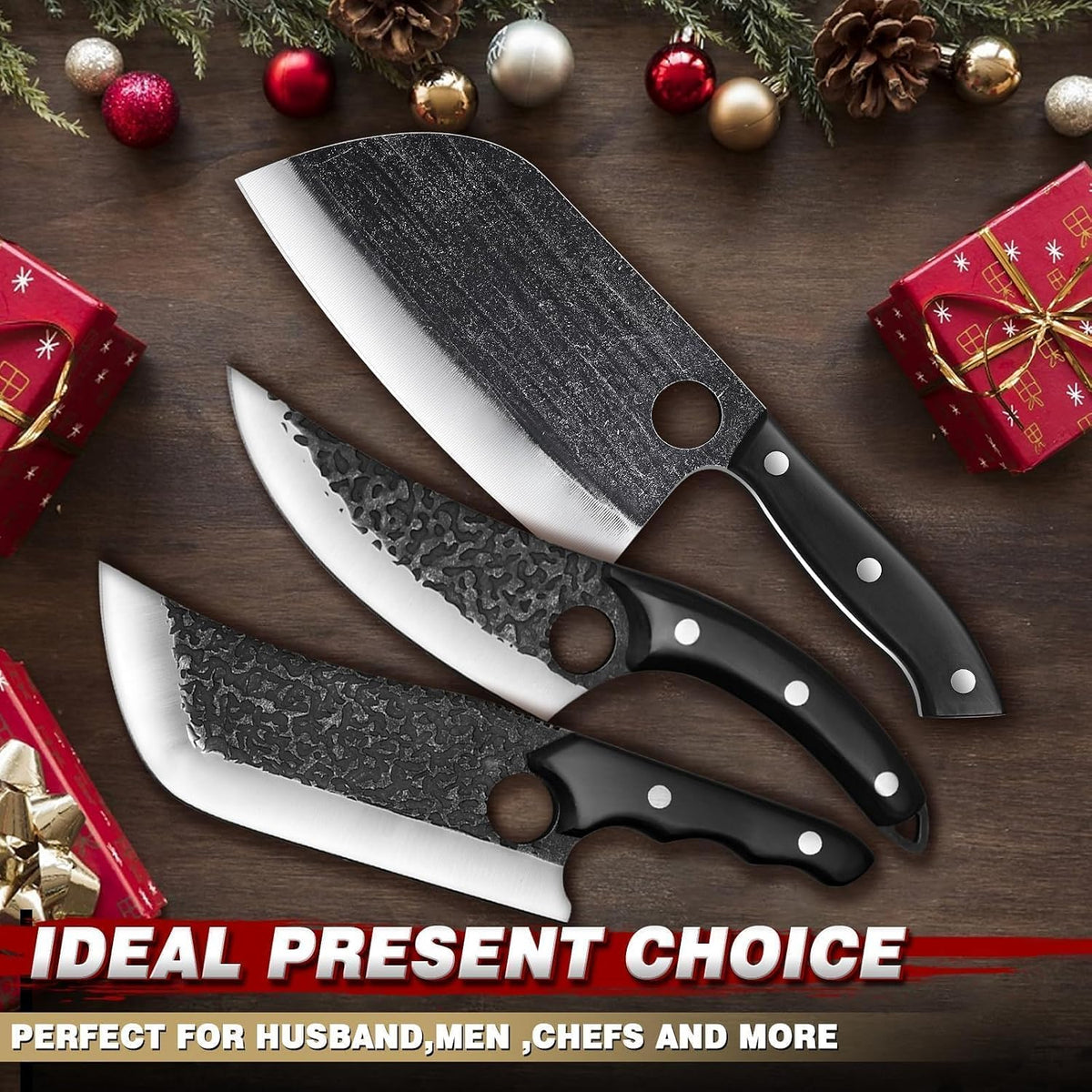 Huusk Viking Knife Cleaver- Hand Forged Full Tang Boning Knives
