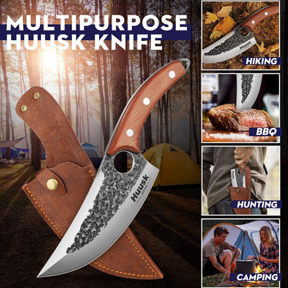 Huusk Viking Knife Cleaver- Hand Forged Full Tang Boning Knives