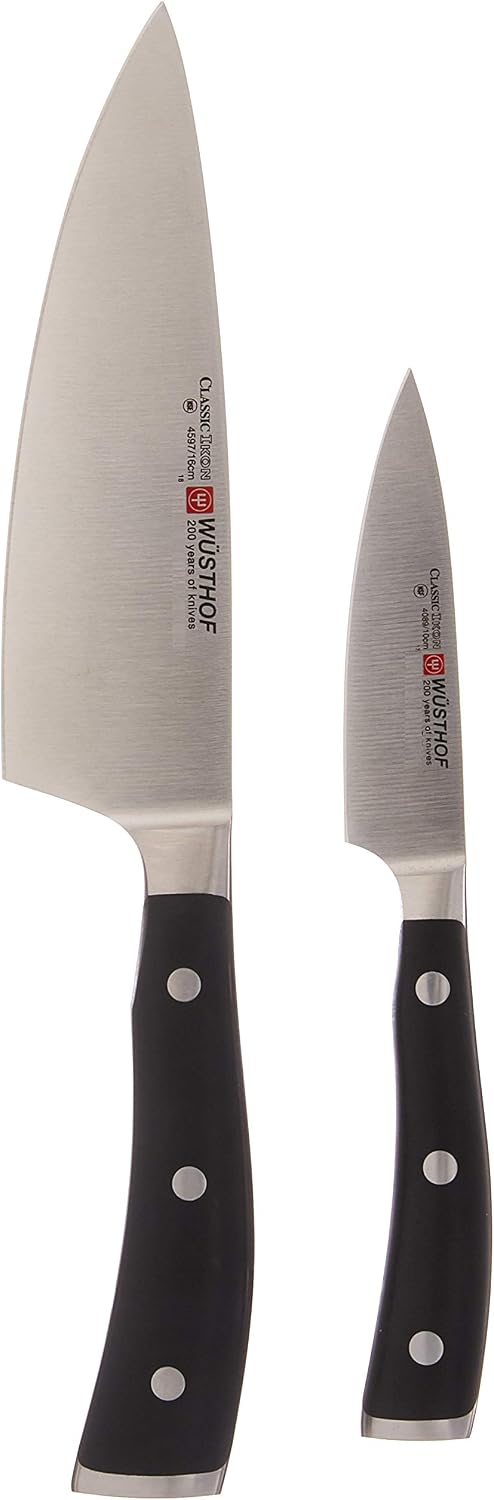 Wusthof Classic Ikon 5-Inch Serrated Utility Knife, Black