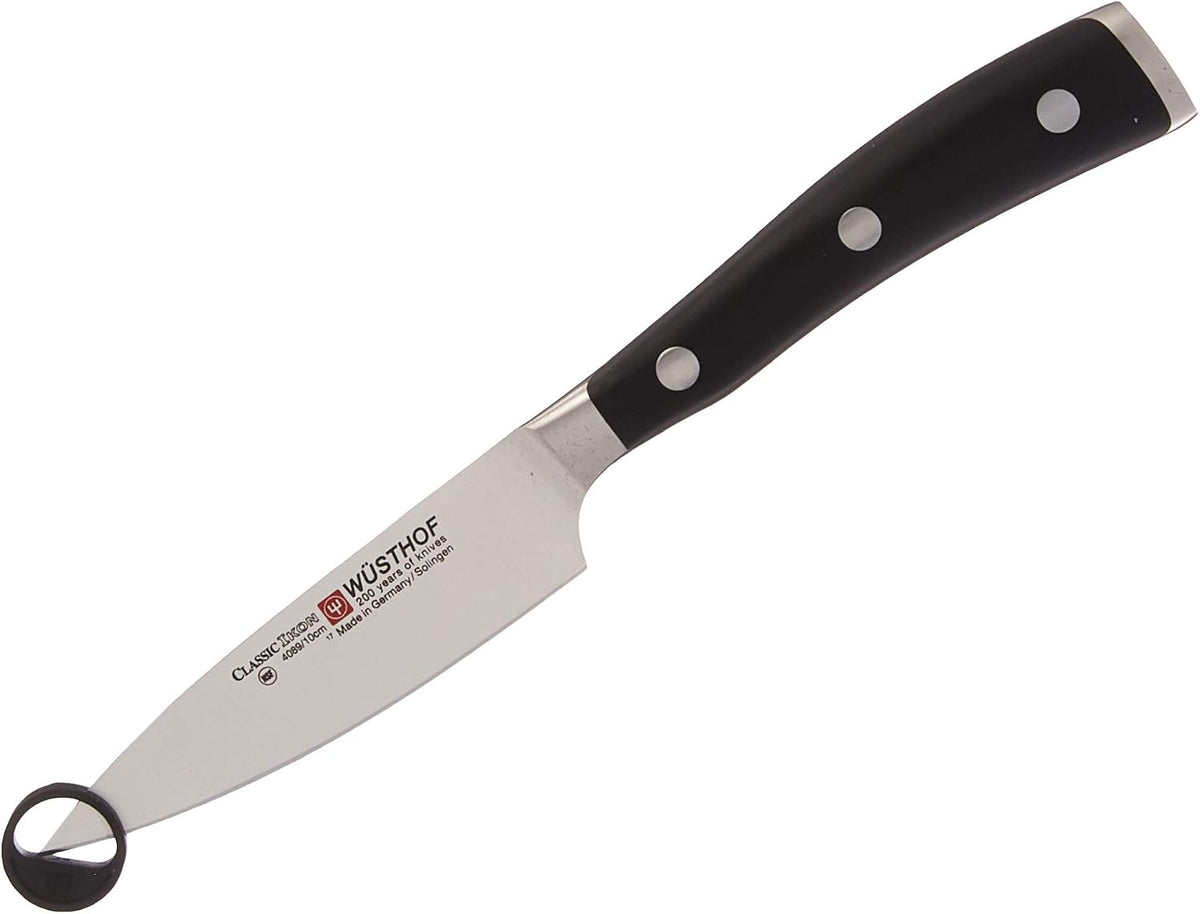 Wusthof Classic Ikon 5-Inch Serrated Utility Knife, Black