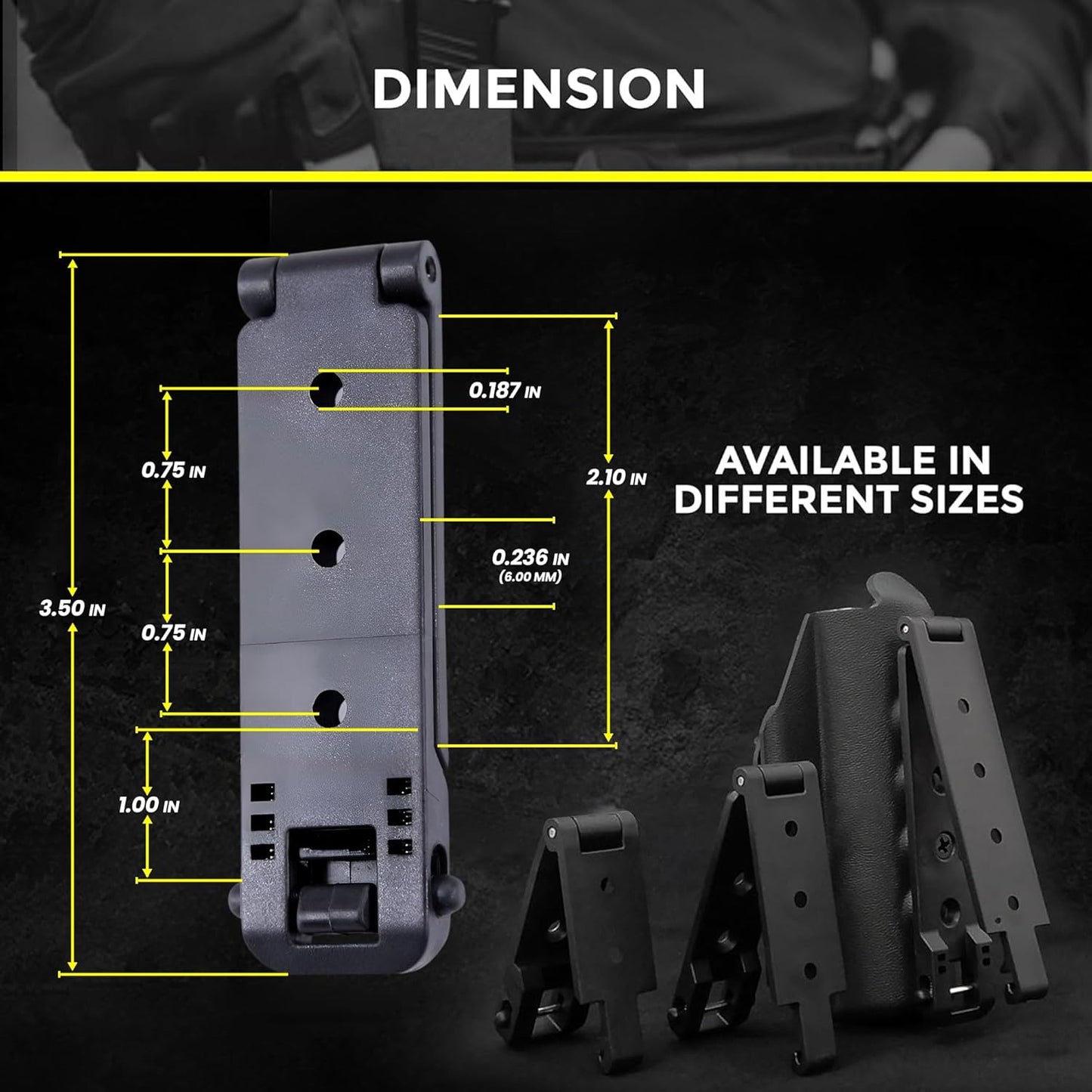 Molle Attachment – Quick Locking Belt Clip with Mounting Hardware for Holsters, Mag Pouches, Knife Sheaths, Vests – Available in Size (1", 2", 3", 5") & Pack (2 & 4) – USA Made