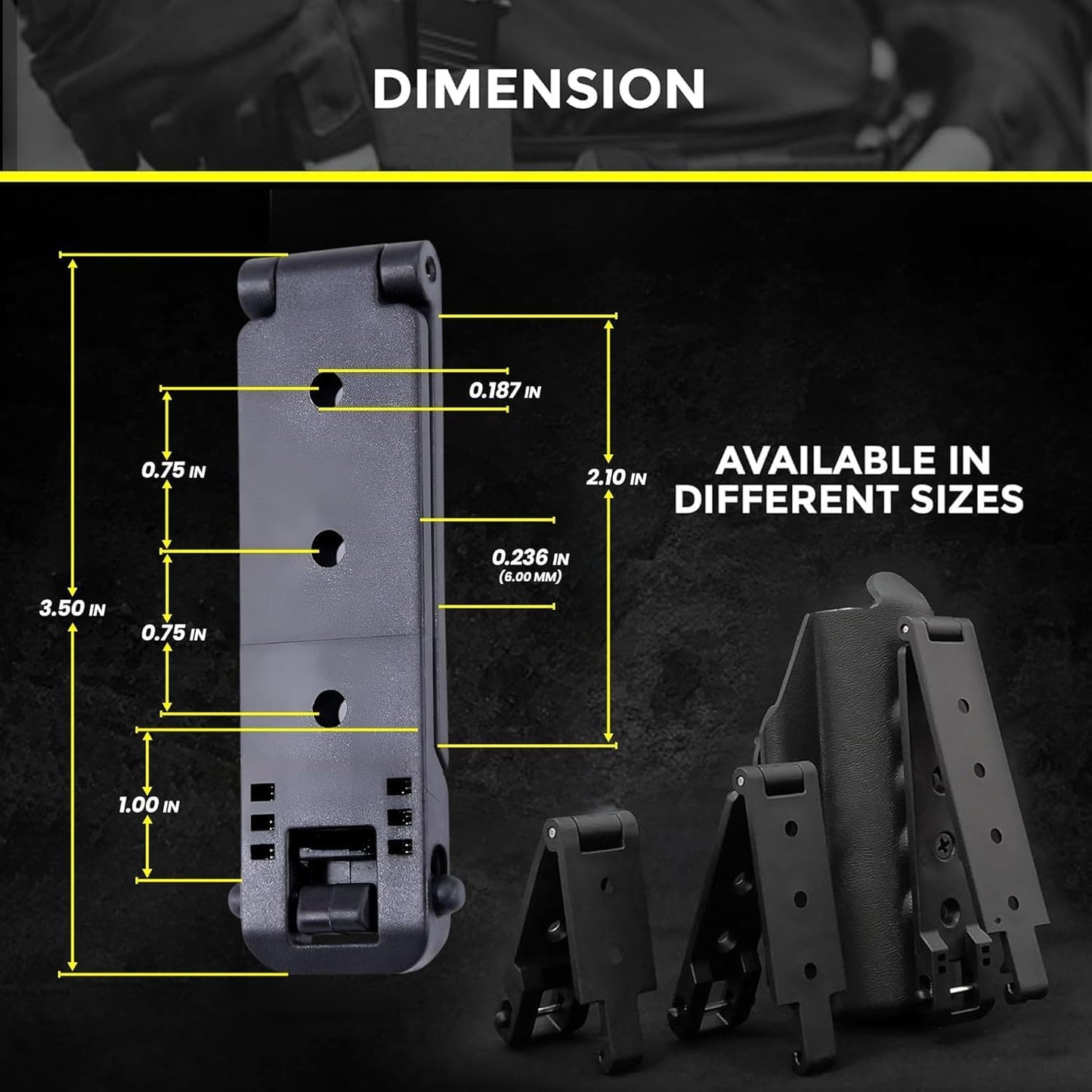Molle Attachment – Quick Locking Belt Clip with Mounting Hardware for Holsters, Mag Pouches, Knife Sheaths, Vests – Available in Size (1", 2", 3", 5") & Pack (2 & 4) – USA Made